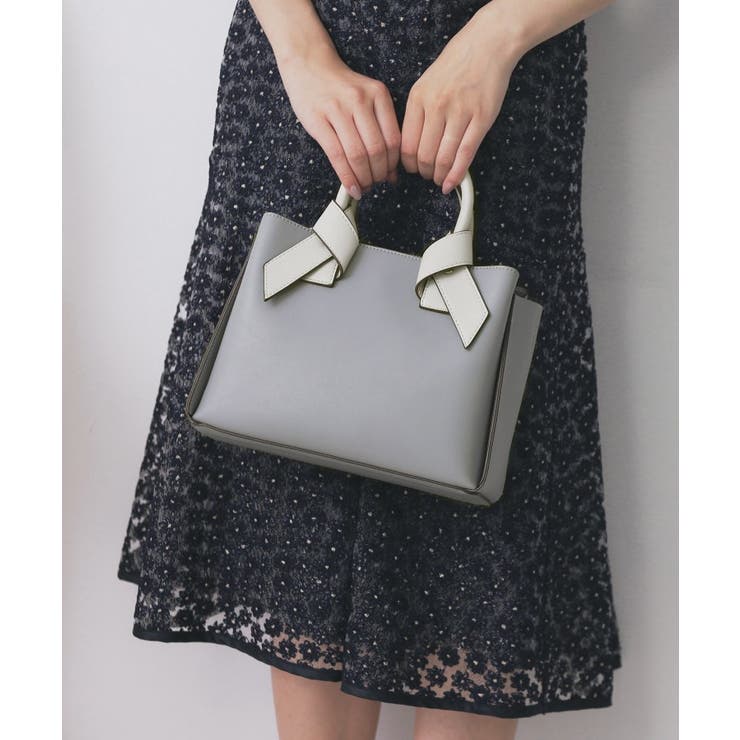 ブルー(191) | 【2WAY】リボンハンドルミドルトートバッグ | index