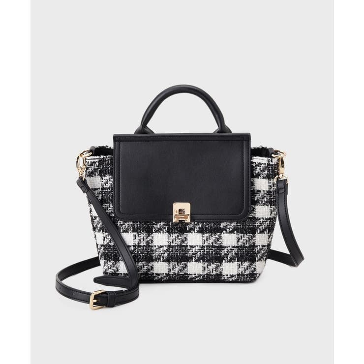 【2WAY】ラメツイードチェックコンビミドルハンドバッグ | index | 詳細画像5 