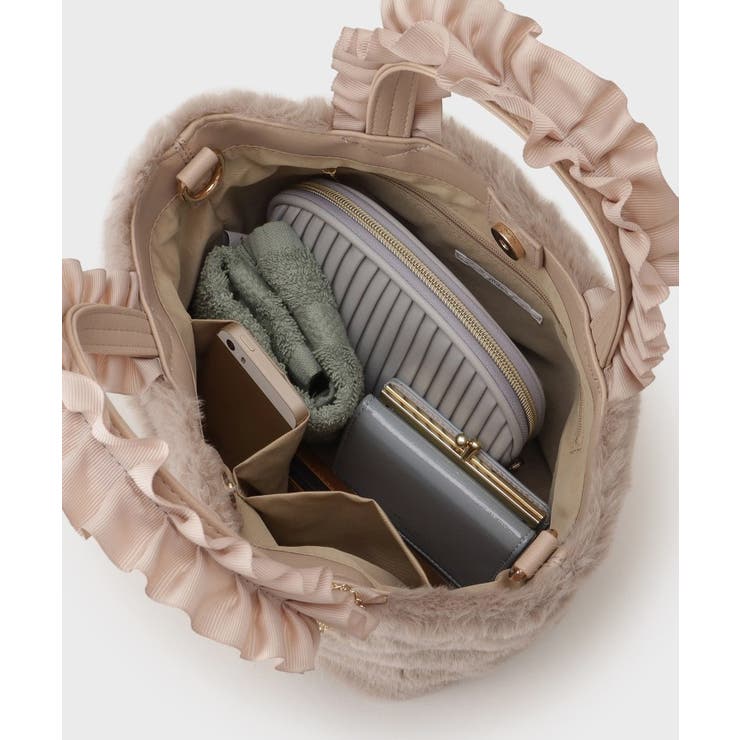 フリルハンドル フェイクファーミドルトートバッグ | index | 詳細画像17 