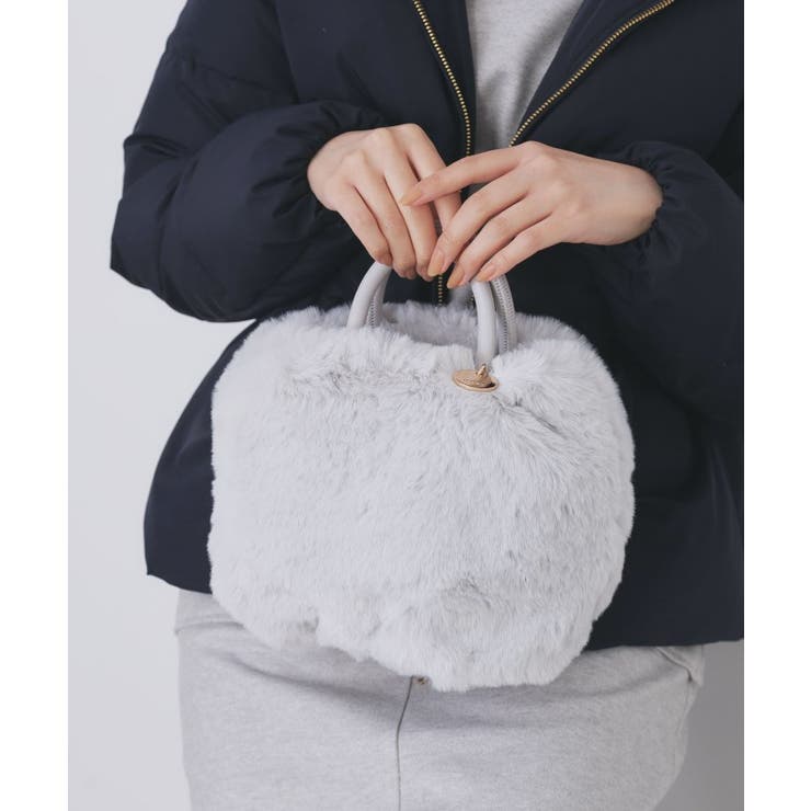 グレー(012) | 【2WAY】フェイクファーラウンドショルダーバッグ | index