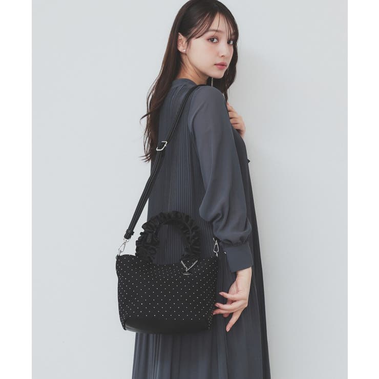 【2WAY】ラインストーン持ち手フリルバッグ | index | 詳細画像6 