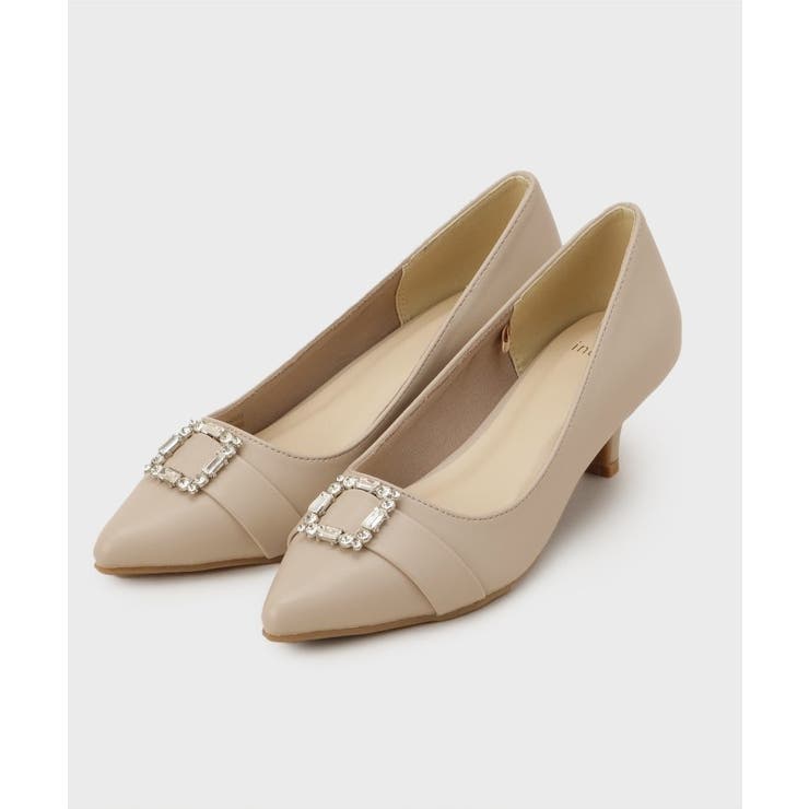 グレージュ(050) | ビジューデザインポインテッドパンプス | index