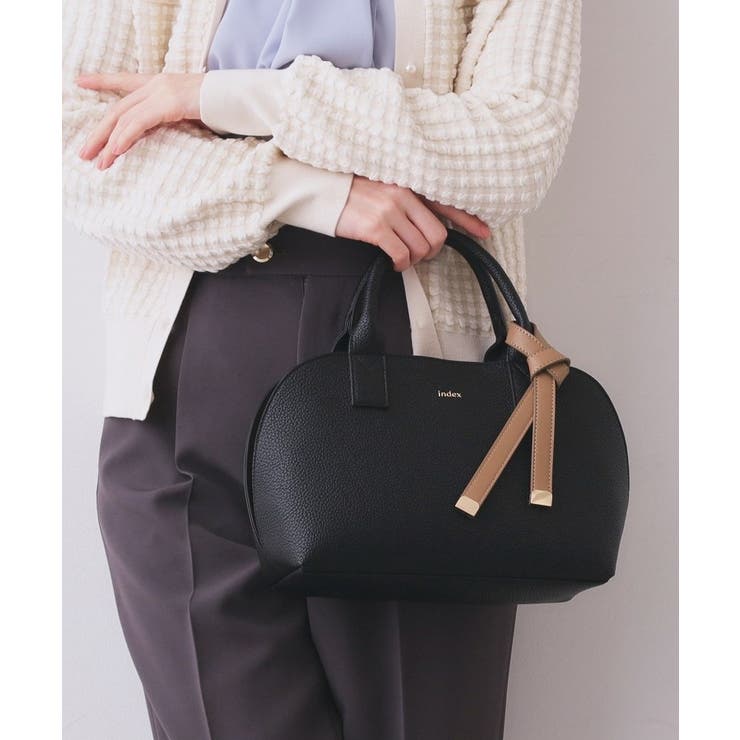 軽量合皮バイカラーミドルボストンバッグ【2WAY】 | index | 詳細画像2 