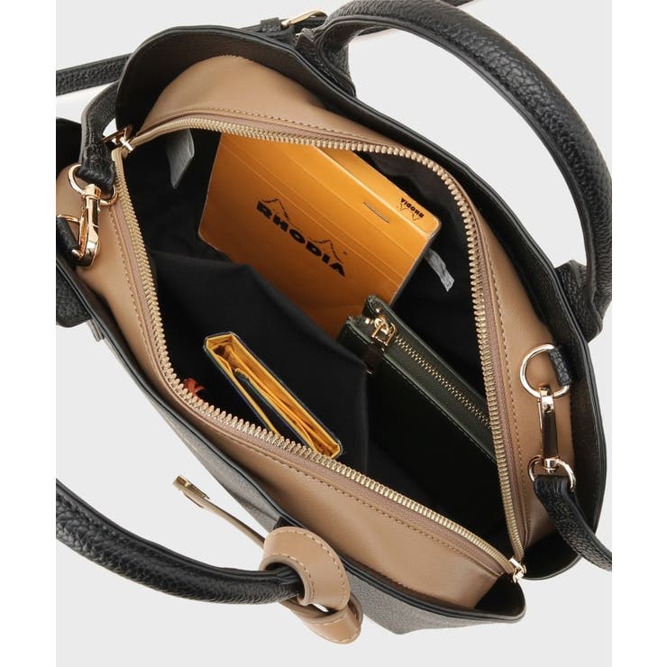 軽量合皮バイカラーミドルボストンバッグ【2WAY】 | index | 詳細画像12 