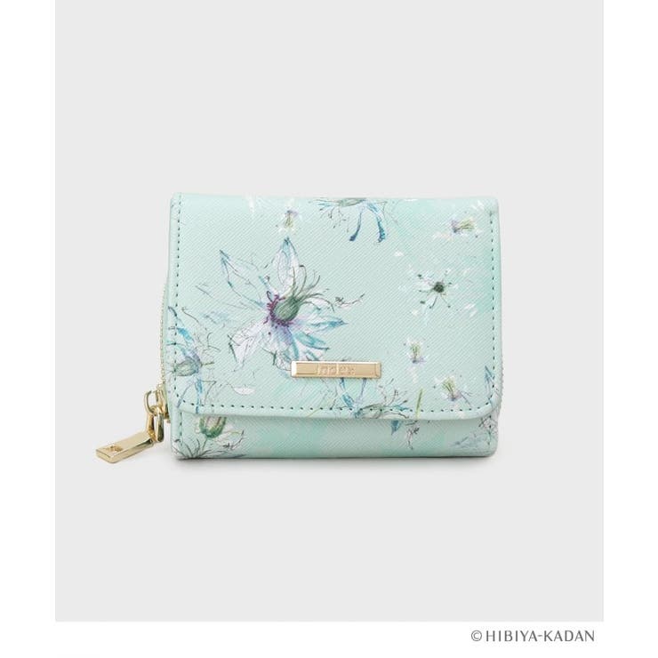 ミントグリーン(021) | ◆【日比谷花壇コラボ】フラワー三つ折りウォレット | index