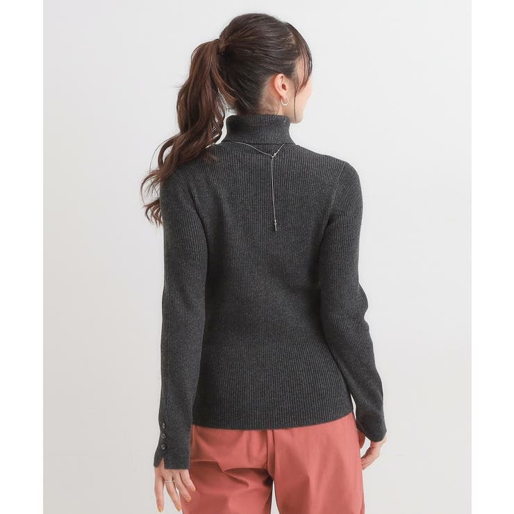 【絶妙なゆるピタ 洗濯機可】ちくちくしにくい リブタートルネック | SHOO・LA・RUE | 詳細画像18 