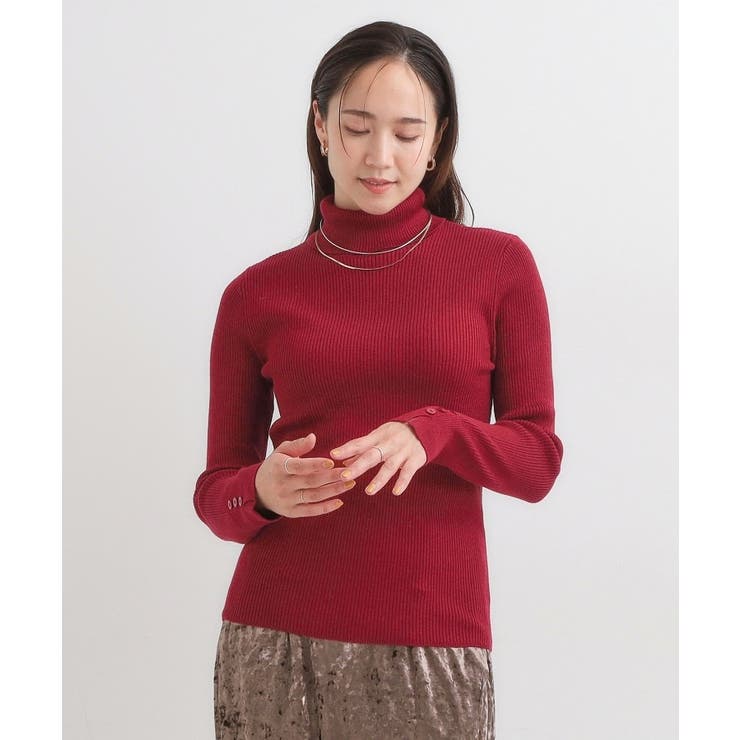 【絶妙なゆるピタ 洗濯機可】ちくちくしにくい リブタートルネック | SHOO・LA・RUE | 詳細画像29 