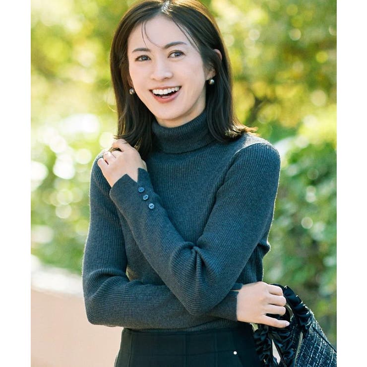 【絶妙なゆるピタ 洗濯機可】ちくちくしにくい リブタートルネック | SHOO・LA・RUE | 詳細画像44 