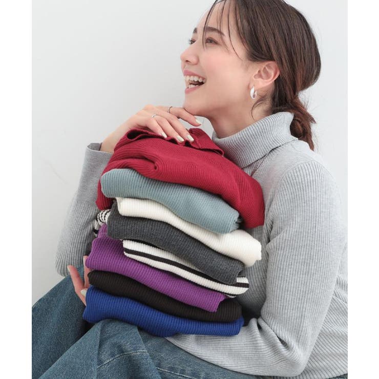 【絶妙なゆるピタ 洗濯機可】ちくちくしにくい リブタートルネック | SHOO・LA・RUE | 詳細画像43 