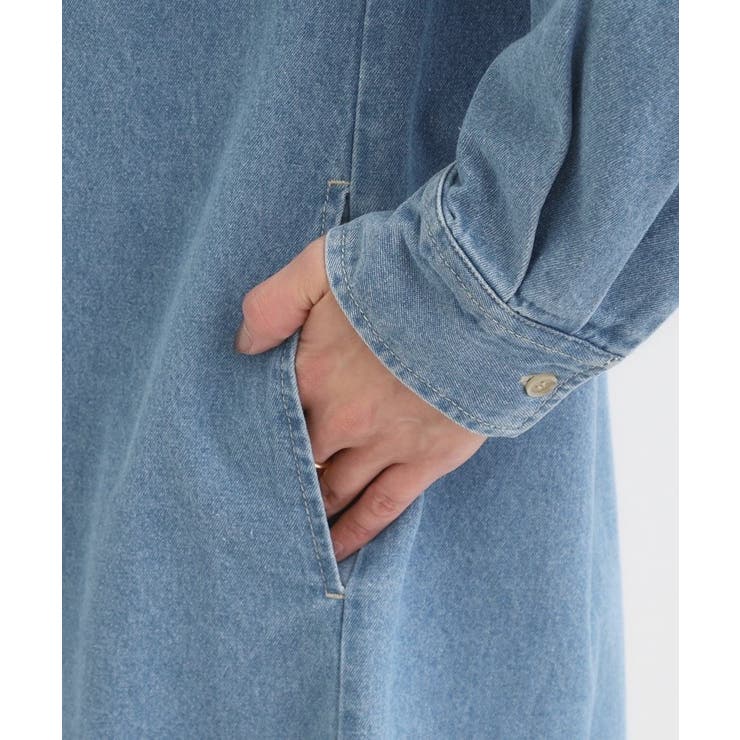 【S-LL】ロングシーズン活躍 デニムシャツワンピース | SHOO・LA・RUE | 詳細画像19 