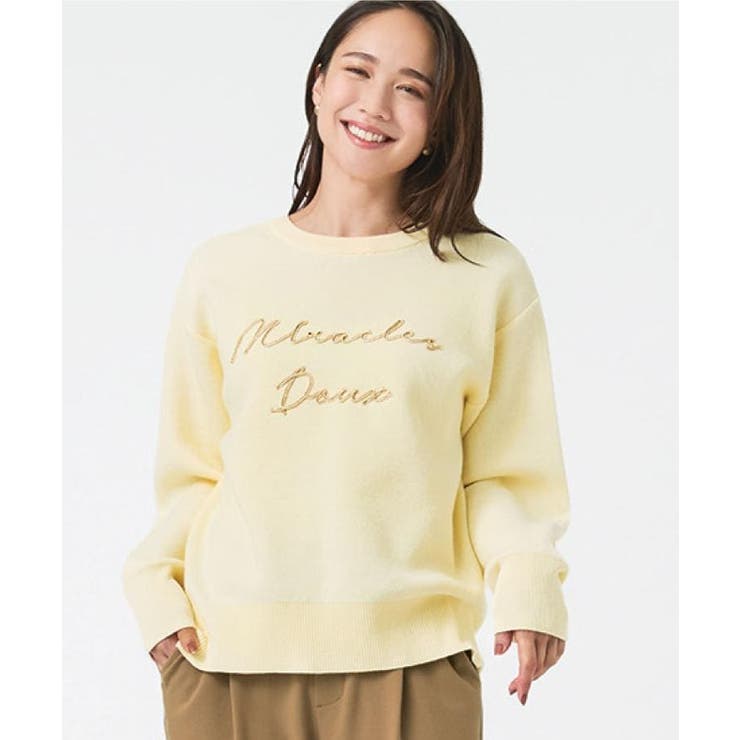 【洗える／ちくちくしにくい】スウェットライクコード刺繍ロゴニット | SHOO・LA・RUE | 詳細画像24 