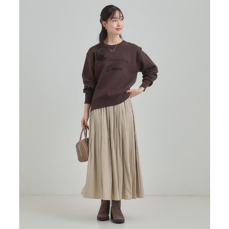 【洗濯機可/ちくちくしにくい】大人のための スウェットライク刺繍ロゴニット | SHOO・LA・RUE | 詳細画像24 