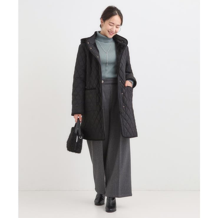 自然にくびれる あったかダイヤ柄キルトコート | SHOO・LA・RUE | 詳細画像13 