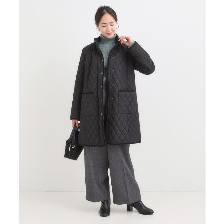 自然にくびれる あったかダイヤ柄キルトコート | SHOO・LA・RUE | 詳細画像14 