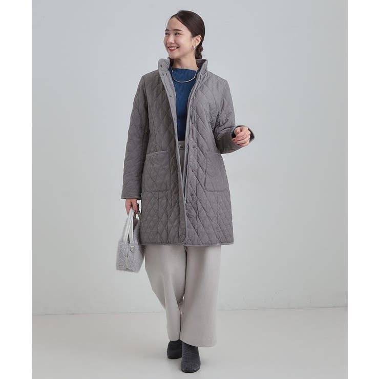 自然にくびれる あったかダイヤ柄キルトコート | SHOO・LA・RUE | 詳細画像7 