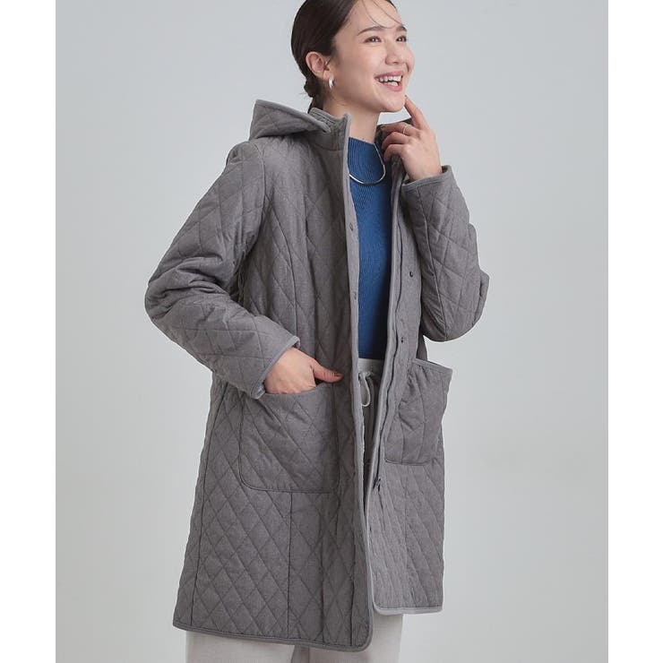 自然にくびれる あったかダイヤ柄キルトコート | SHOO・LA・RUE | 詳細画像38 