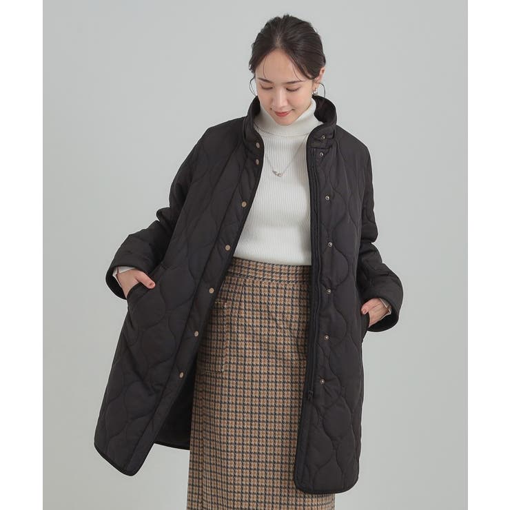 【撥水/フード取り外し可】冬に嬉しいこだわり満載 ひょうたん柄キルトコート | SHOO・LA・RUE | 詳細画像3 