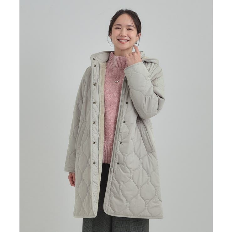 【撥水/フード取り外し可】冬に嬉しいこだわり満載 ひょうたん柄キルトコート | SHOO・LA・RUE | 詳細画像15 