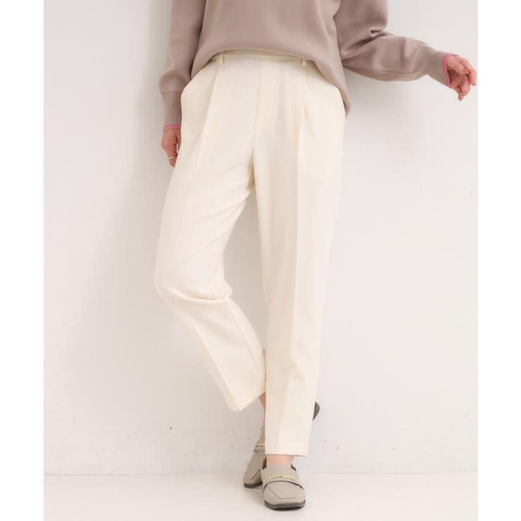 オフホワイト(003) | 【洗濯機可/S-LL】美脚見え あったかテーパードパンツ | SHOO・LA・RUE