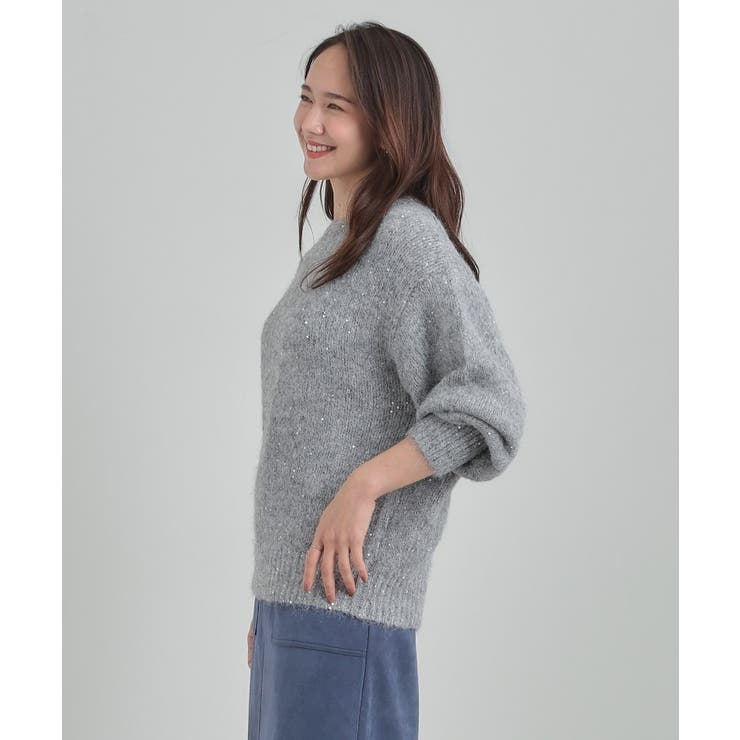 【洗濯機可/S-LL】上品にキラリと華やぐ スパンコールニット | SHOO・LA・RUE | 詳細画像11 