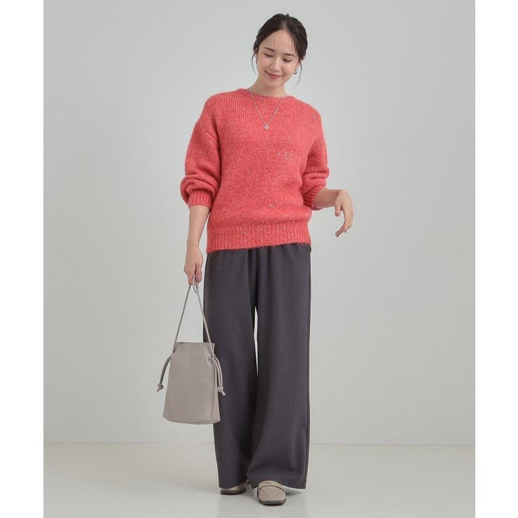 【洗濯機可/S-LL】上品にキラリと華やぐ スパンコールニット | SHOO・LA・RUE | 詳細画像16 