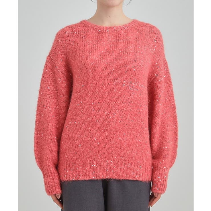 【洗濯機可/S-LL】上品にキラリと華やぐ スパンコールニット | SHOO・LA・RUE | 詳細画像18 