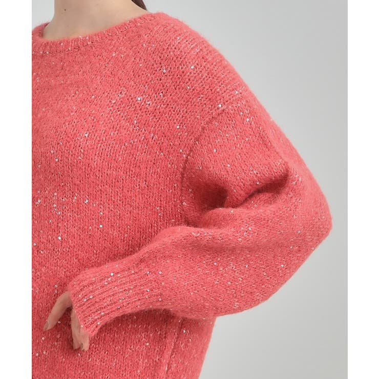 【洗濯機可/S-LL】上品にキラリと華やぐ スパンコールニット | SHOO・LA・RUE | 詳細画像22 