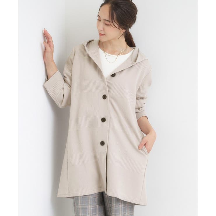 ライトベージュ(051) | 【高レビュー 春まで着られる】体型をカバーしながらスマートに魅せる ラインジャカ… | SHOO・LA・RUE