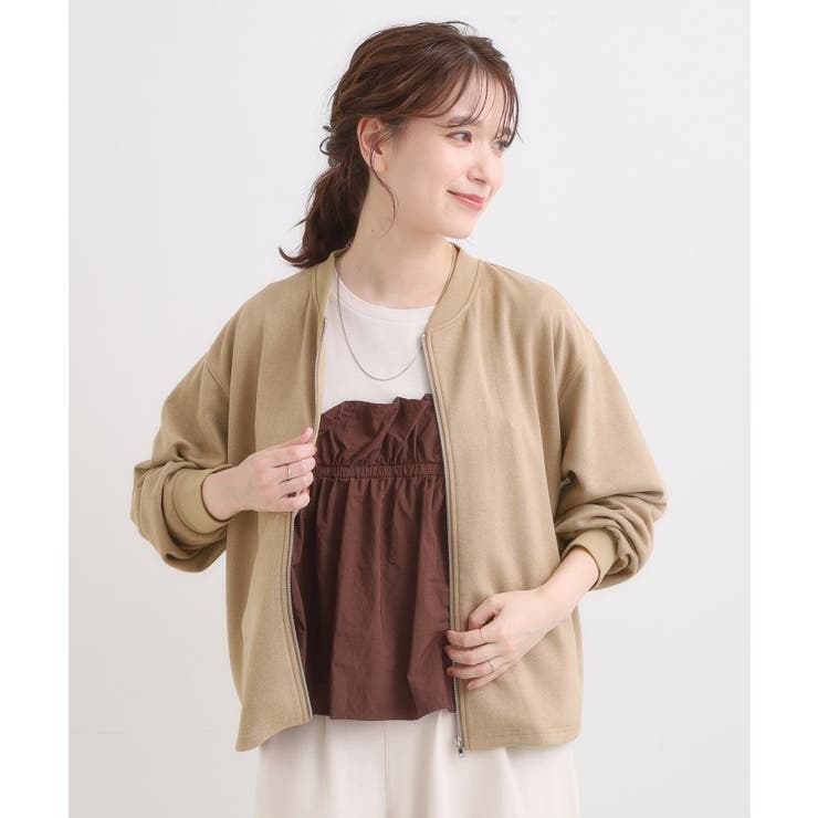 【S LL】柔らかくて軽い さっと羽織れるフェイクスエードブルゾン【CIRCRI… | SHOO・LA・RUE | 詳細画像5 