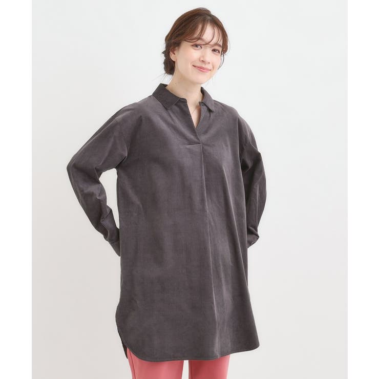 すっきり見えにこだわった コーデュロイチュニックワンピース | SHOO・LA・RUE | 詳細画像1 