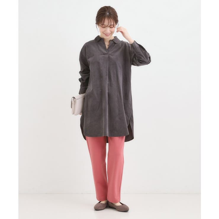 すっきり見えにこだわった コーデュロイチュニックワンピース | SHOO・LA・RUE | 詳細画像3 