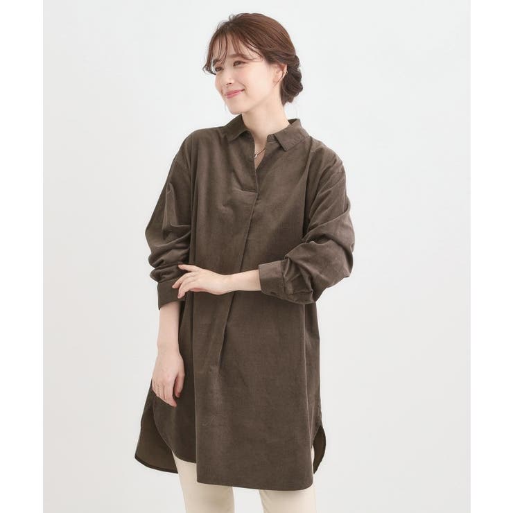 すっきり見えにこだわった コーデュロイチュニックワンピース | SHOO・LA・RUE | 詳細画像5 