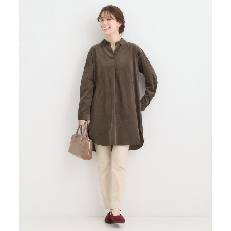 すっきり見えにこだわった コーデュロイチュニックワンピース | SHOO・LA・RUE | 詳細画像7 