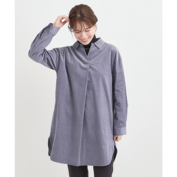 すっきり見えにこだわった コーデュロイチュニックワンピース | SHOO・LA・RUE | 詳細画像13 