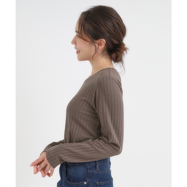 【S-LL】1枚でも、重ね着にも ワイドテレコ クルーネックインナー | SHOO・LA・RUE | 詳細画像10 