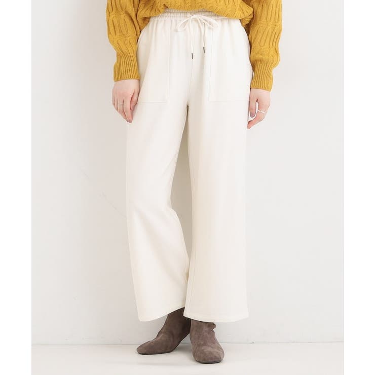 ホワイト(001) | あったか裏起毛ベイカーパンツ | SHOO・LA・RUE