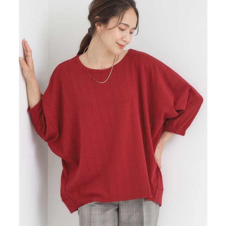 レッド(063) | さらっとしたタッチ ゆるシルエットが心地よいドルマントップス | SHOO・LA・RUE