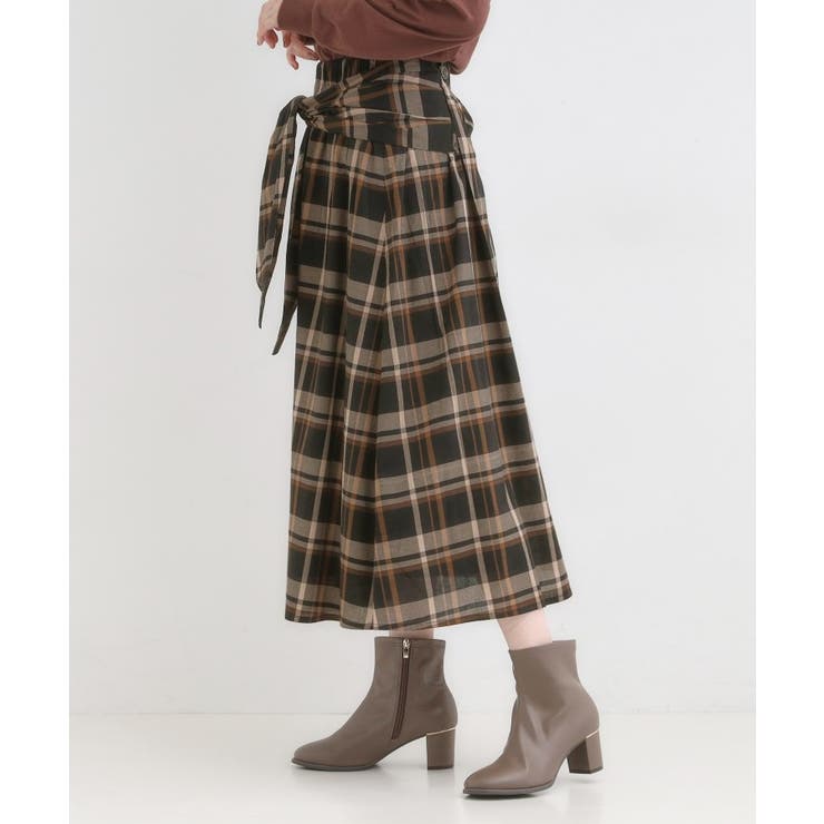 【S-LL/2WAY】取り外しのできる シャツ腰巻パーツつきチェック柄スカート | SHOO・LA・RUE | 詳細画像2