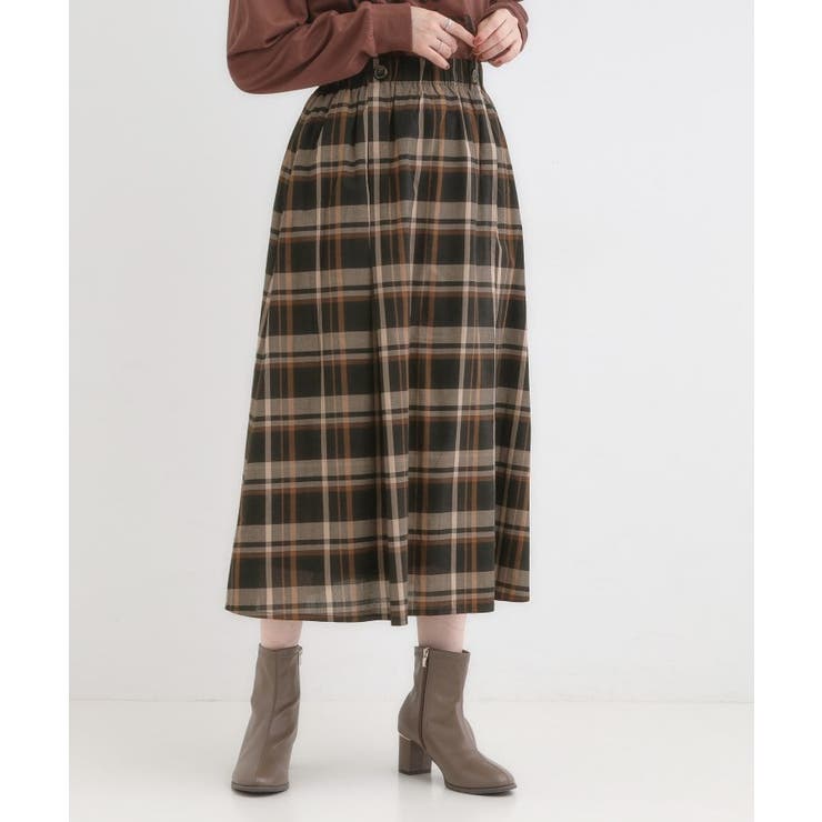 【S-LL/2WAY】取り外しのできる シャツ腰巻パーツつきチェック柄スカート | SHOO・LA・RUE | 詳細画像3