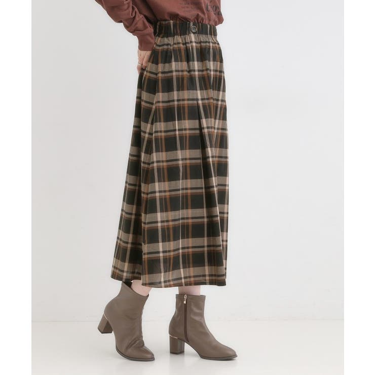 【S-LL/2WAY】取り外しのできる シャツ腰巻パーツつきチェック柄スカート | SHOO・LA・RUE | 詳細画像4