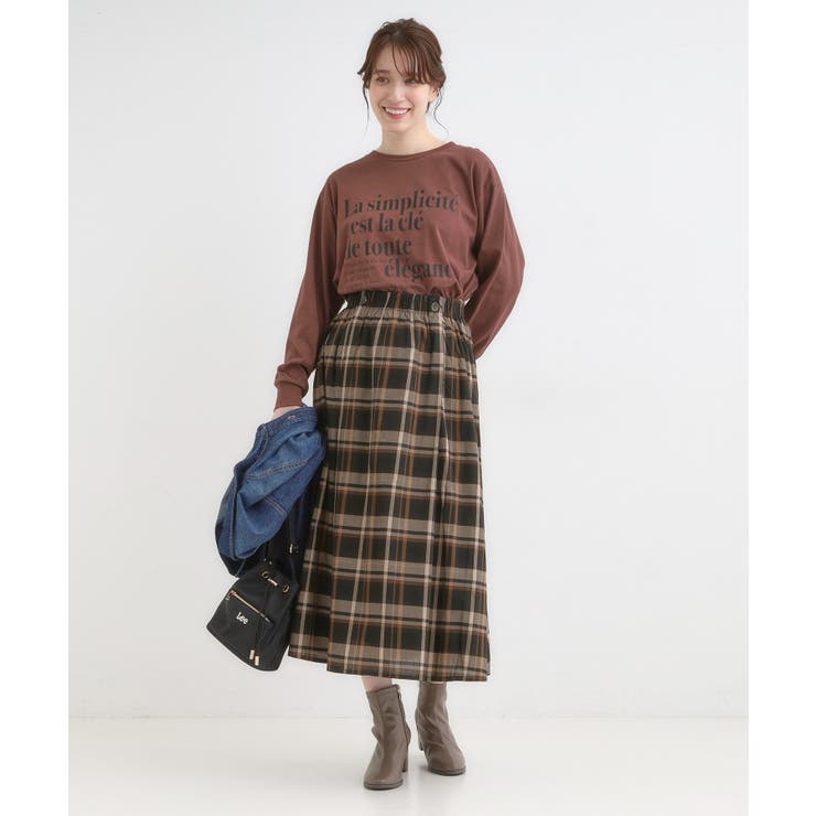 【S-LL/2WAY】取り外しのできる シャツ腰巻パーツつきチェック柄スカート | SHOO・LA・RUE | 詳細画像6