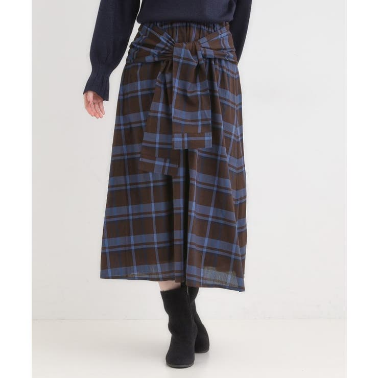 【S-LL/2WAY】取り外しのできる シャツ腰巻パーツつきチェック柄スカート | SHOO・LA・RUE | 詳細画像8