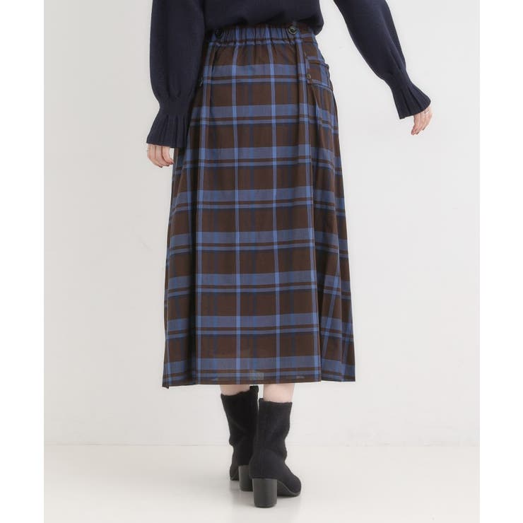 【S-LL/2WAY】取り外しのできる シャツ腰巻パーツつきチェック柄スカート | SHOO・LA・RUE | 詳細画像9