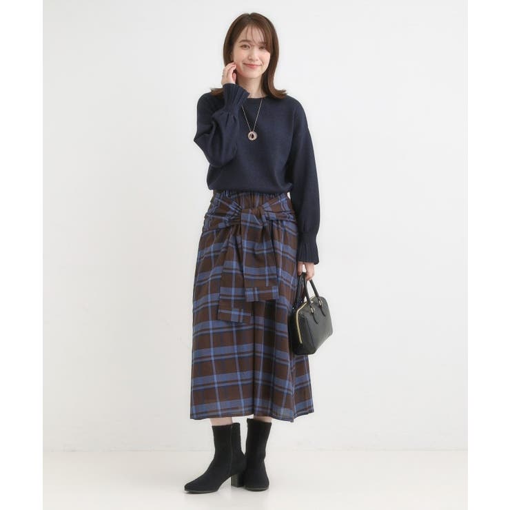 【S-LL/2WAY】取り外しのできる シャツ腰巻パーツつきチェック柄スカート | SHOO・LA・RUE | 詳細画像12