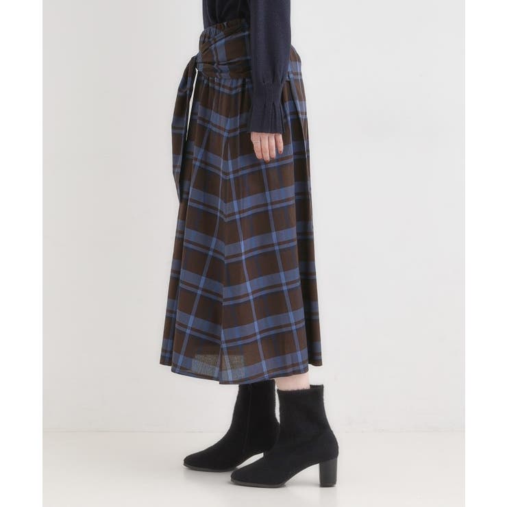 【S-LL/2WAY】取り外しのできる シャツ腰巻パーツつきチェック柄スカート | SHOO・LA・RUE | 詳細画像16