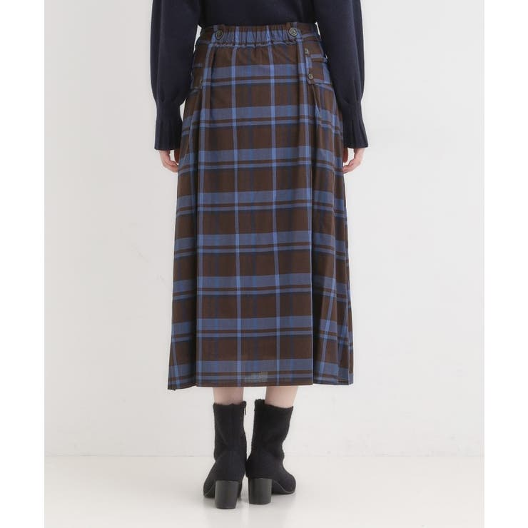 【S-LL/2WAY】取り外しのできる シャツ腰巻パーツつきチェック柄スカート | SHOO・LA・RUE | 詳細画像17
