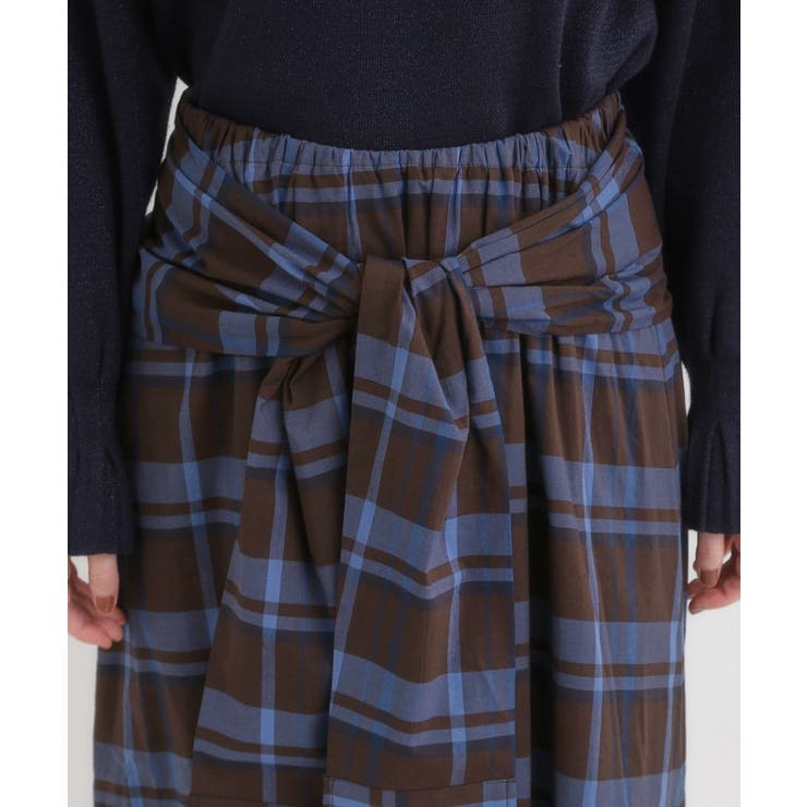 【S-LL/2WAY】取り外しのできる シャツ腰巻パーツつきチェック柄スカート | SHOO・LA・RUE | 詳細画像18