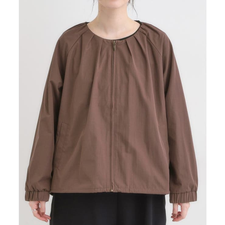 【S-LL】タック使いがこなれ見え ノーカラーブルゾン | SHOO・LA・RUE | 詳細画像13 