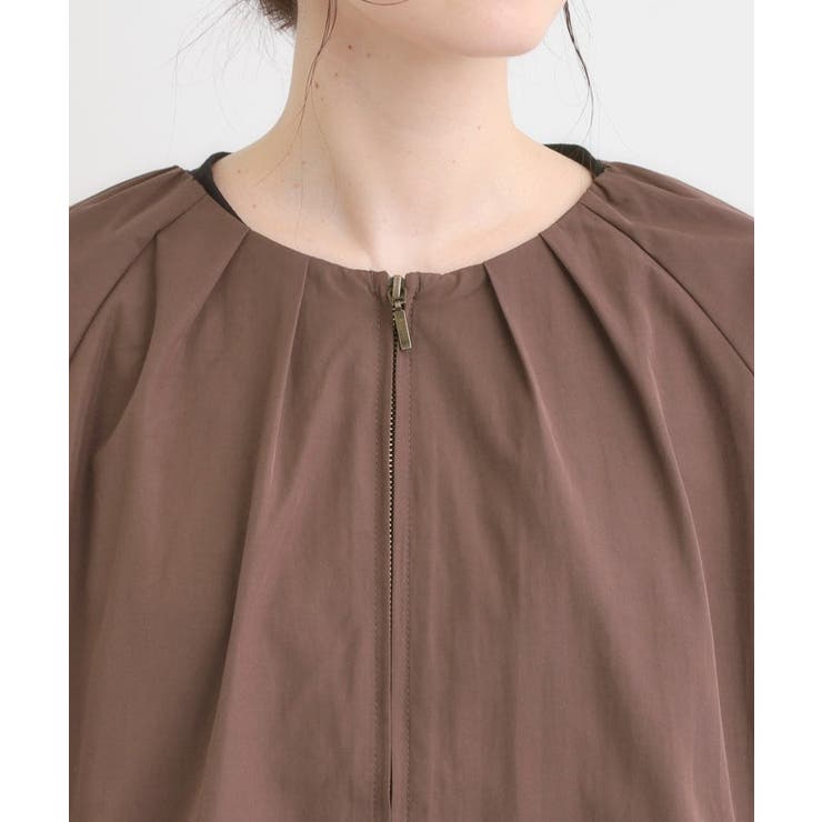 【S-LL】タック使いがこなれ見え ノーカラーブルゾン | SHOO・LA・RUE | 詳細画像16 