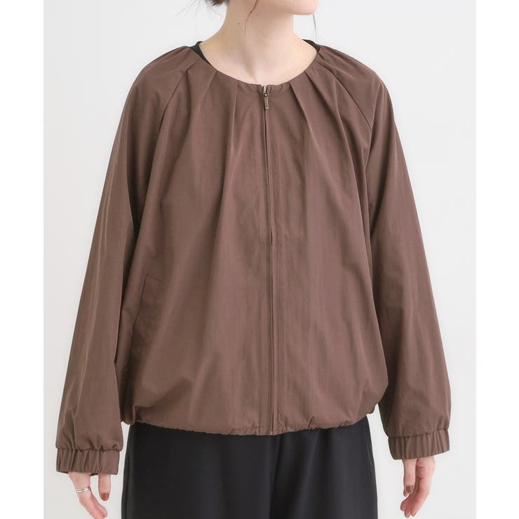 【S-LL】タック使いがこなれ見え ノーカラーブルゾン | SHOO・LA・RUE | 詳細画像22 